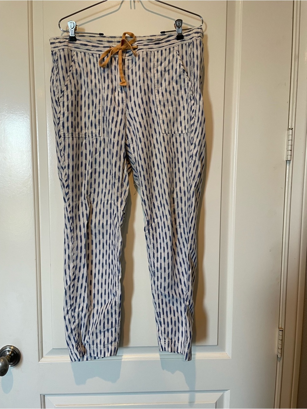J. Crew Blue and Cream Striped Jogger Pants